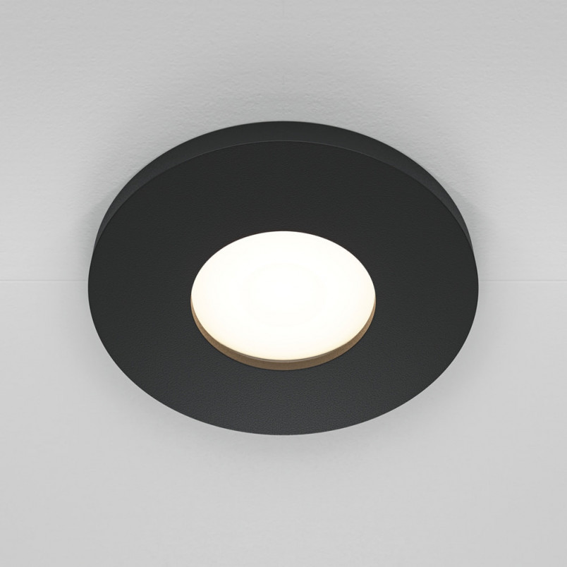 Lampa Stark Maytoni: Elegancki spot podtynkowy do łazni | Czarny
