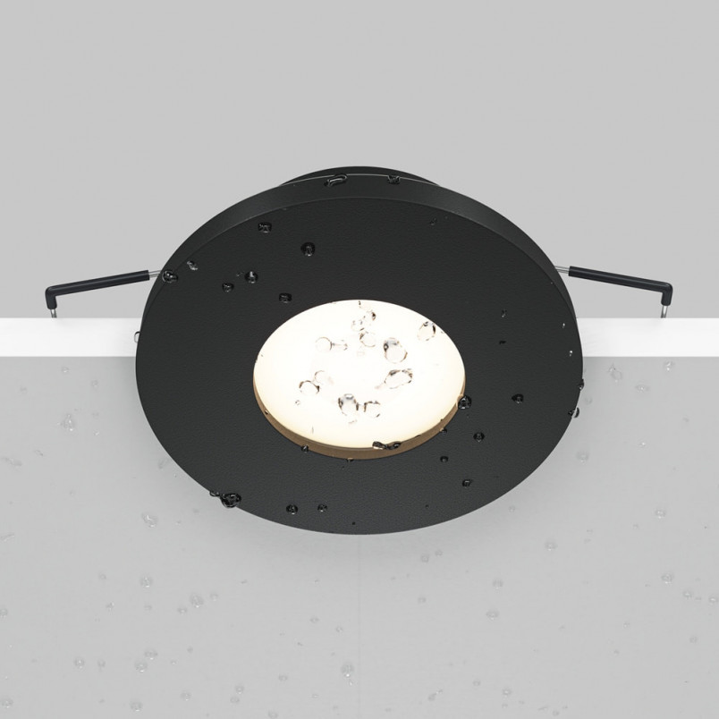 Lampa Stark Maytoni: Elegancki spot podtynkowy do łazni | Czarny