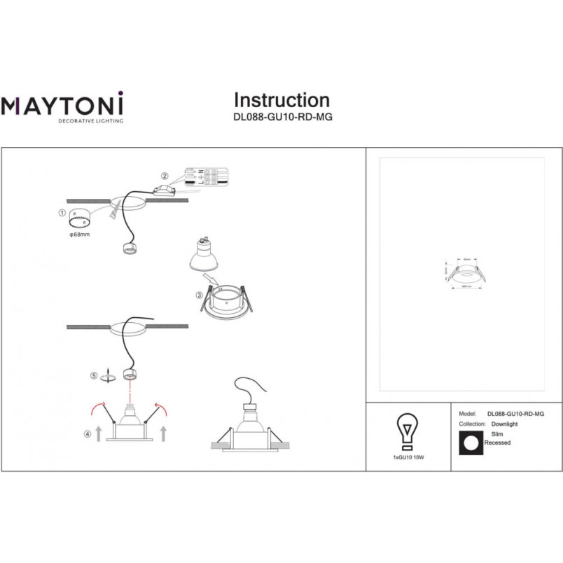 Lampa spot do łazienki Slim - Maytoni, matowe złoto | Kup teraz