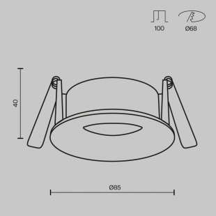 Lampa spot do łazienki Slim 8,5cm czarna Maytoni - Sklep