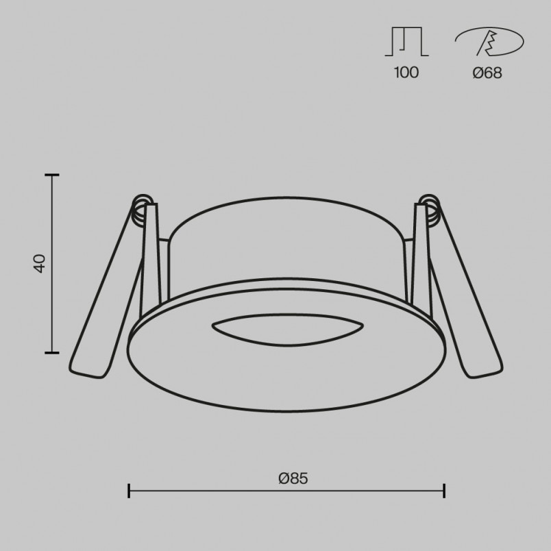 Lampa spot do łazienki Slim 8,5cm czarna Maytoni - Sklep
