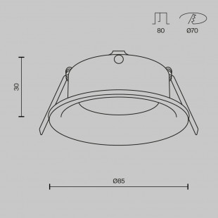 Lampa podtynkowa Slim 8,5cm srebrna Maytoni - Nowoczesny design