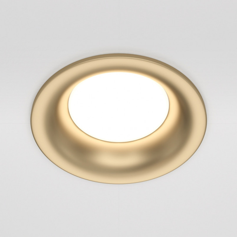 Lampa podtynkowa Slim Maytoni - matowe złoto | Downlight GU10