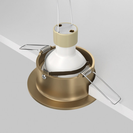 Lampa podtynkowa Slim Maytoni - matowe złoto | Downlight GU10