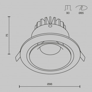 Lampa podtynkowa Yin LED biała Maytoni | 4000K