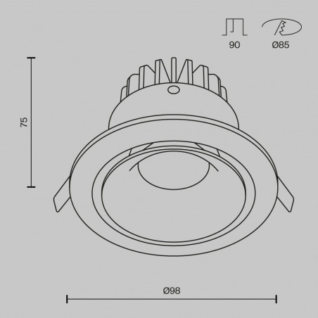 Lampa podtynkowa Yin LED biała Maytoni | 4000K