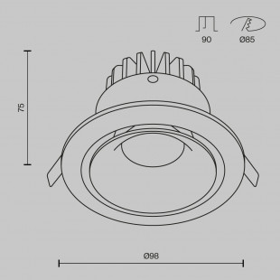 Lampa podtynkowa Yin LED Maytoni - Ściemnialna, 4000K