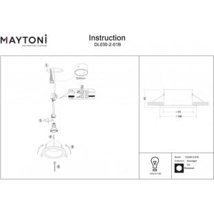 Lampa spot Yin Maytoni: Elegancki design GU10 | Sklep z oświetleniem