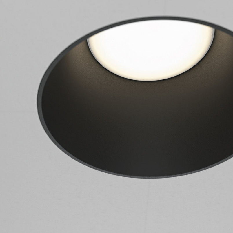Lampa Share Maytoni: Regulowany spot podtynkowe czarny | Światło