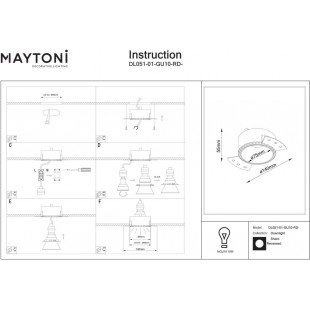 Lampa podtynkowa Share Maytoni - Złota, regulowana GU10 | Sklep