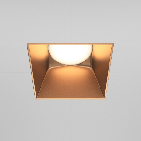 Lampa podtynkowa Share Square Maytoni | Złota, regulowana GU10