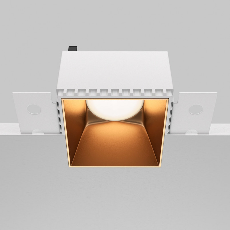 Lampa podtynkowa Share Square Maytoni | Złota, regulowana GU10