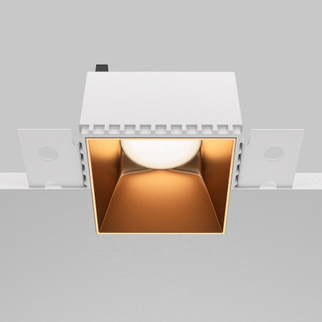 Lampa podtynkowa Share Square Maytoni | Złota, regulowana GU10