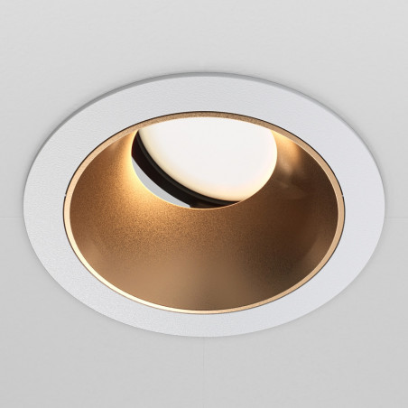 Lampa podtynkowa Share Ring 8,5cm złoto-biała Maytoni | Downlight GU10