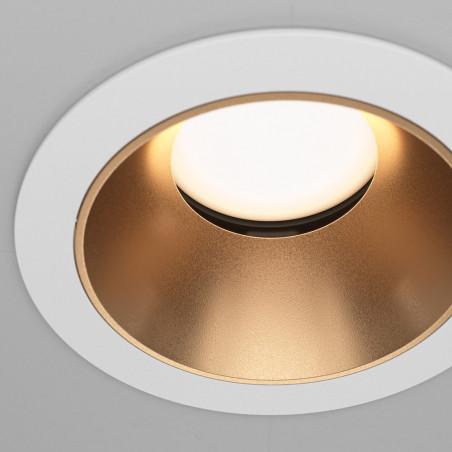Lampa podtynkowa Share Ring 8,5cm złoto-biała Maytoni | Downlight GU10