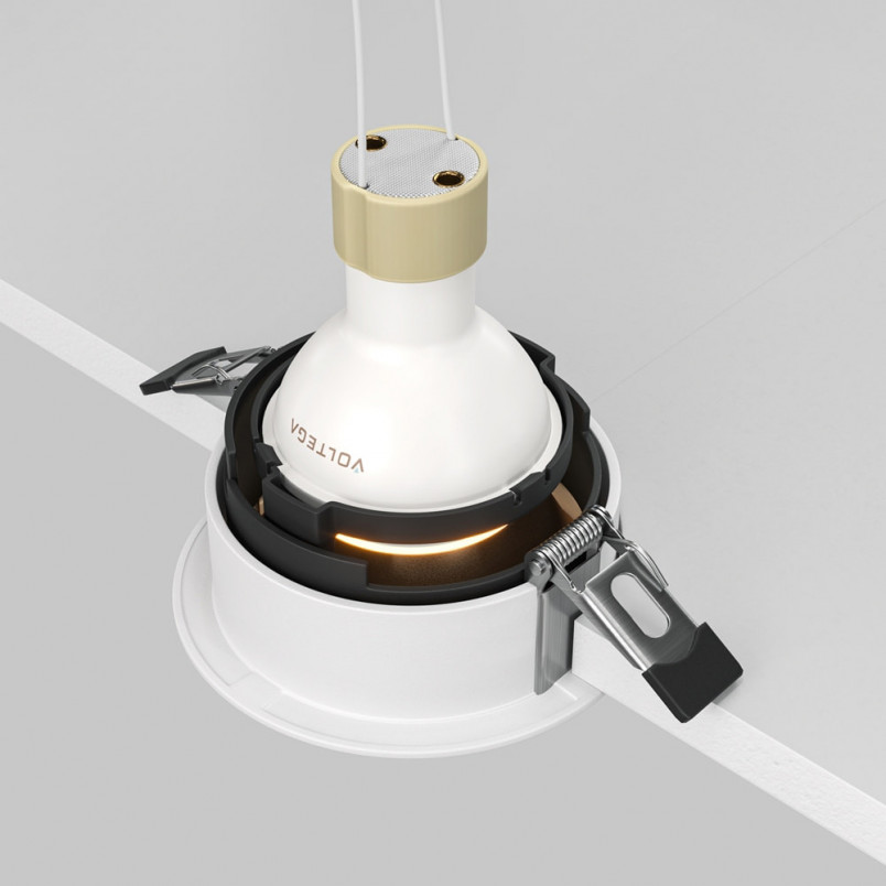 Lampa podtynkowa Share Ring 8,5cm złoto-biała Maytoni | Downlight GU10