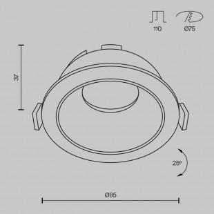 Lampa podtynkowa Share Ring 8,5cm złoto-biała Maytoni | Downlight GU10