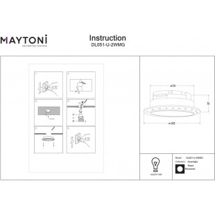 Lampa podtynkowa Share Maytoni - Regulowana, Złota | Sklep z Lampami