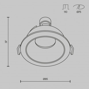 Lampa podtynkowa Share Ring Maytoni | Czarna, GU10 - Sklep