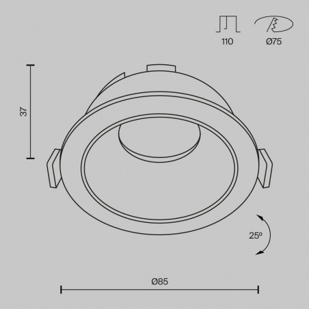 Lampa podtynkowa Share Ring 8,5cm biała Maytoni | Sklep z oświetleniem