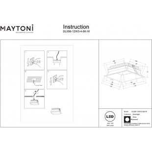 Lampa podtynkowa LED biała Maytoni Okno - 11x11cm, IP44