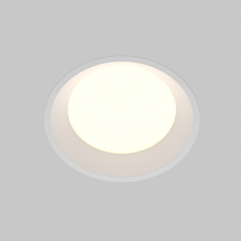 Lampa podtynkowa LED biała Maytoni Okno | Downlight do łazienki IP44