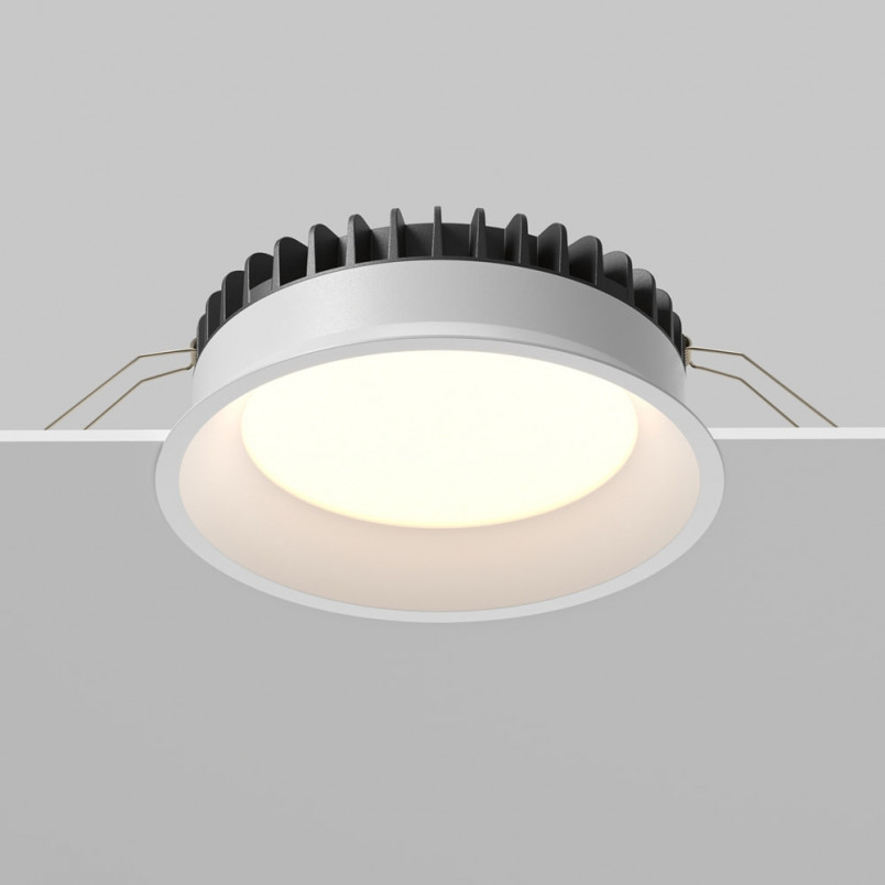 Lampa podtynkowa LED biała Maytoni Okno | Downlight do łazienki IP44