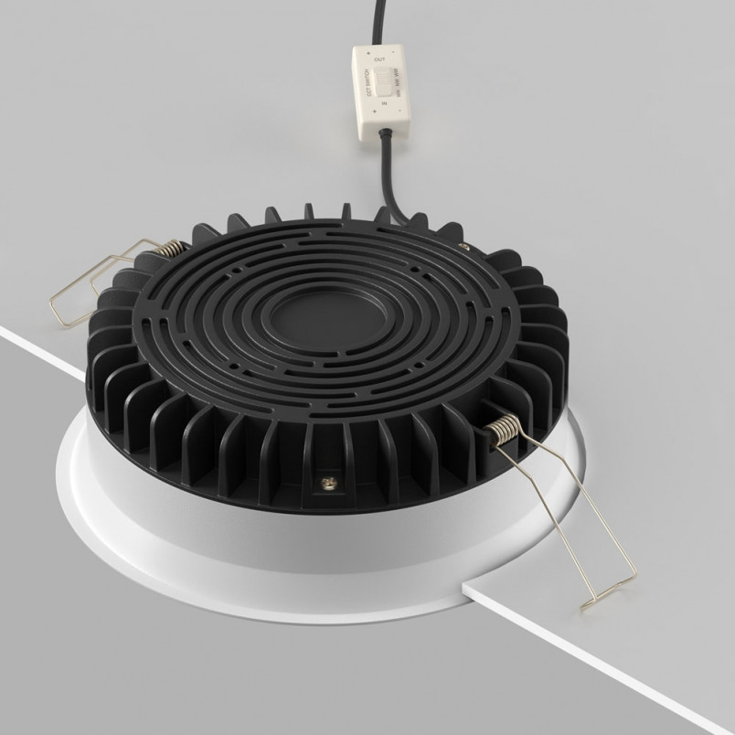 Lampa podtynkowa LED biała Maytoni Okno | Downlight do łazienki IP44