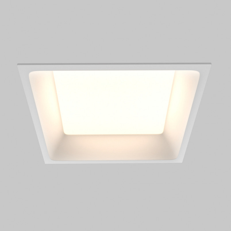 Lampa podtynkowa LED biała Maytoni Okno | Downlight do łazienki IP44