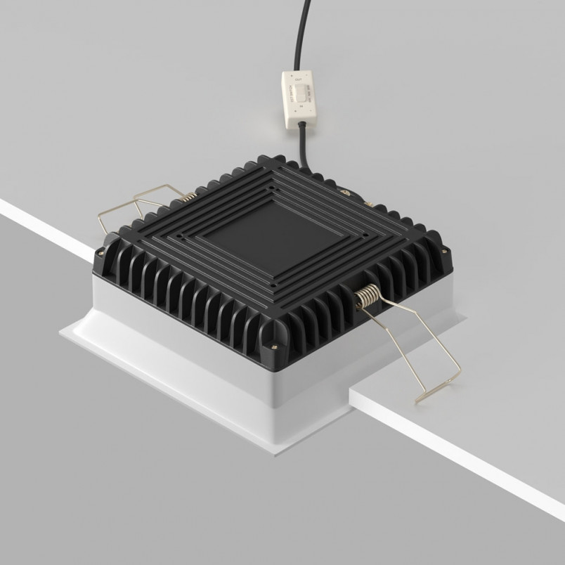 Lampa podtynkowa LED biała Maytoni Okno | Downlight do łazienki IP44