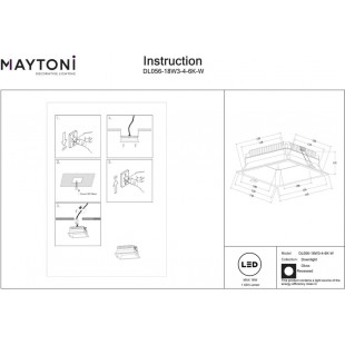 Lampa podtynkowa LED biała Maytoni Okno | Downlight do łazienki IP44