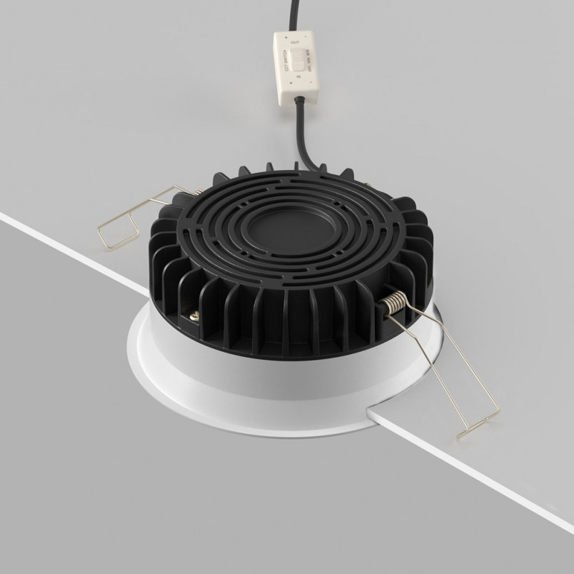 Lampa podtynkowa LED Maytoni Okno | Biała, IP44, 12cm