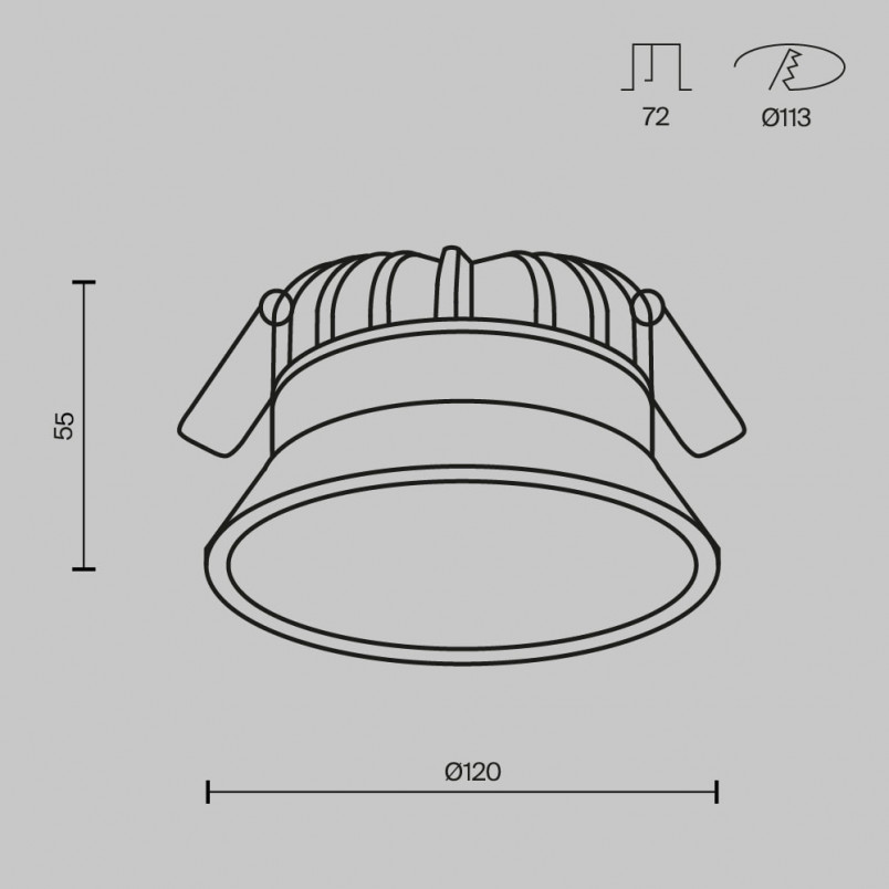 Lampa podtynkowa LED Maytoni Okno | Biała, IP44, 12cm