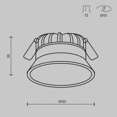 Lampa podtynkowa LED Maytoni Okno | Biała, IP44, 12cm