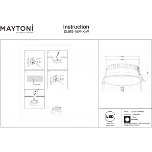 Lampa podtynkowa LED Okno Maytoni | 4000K, IP44 - Sklep z oświetleniem