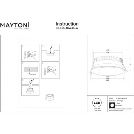 Lampa podtynkowa LED Okno Maytoni | 4000K, IP44 - Sklep z oświetleniem