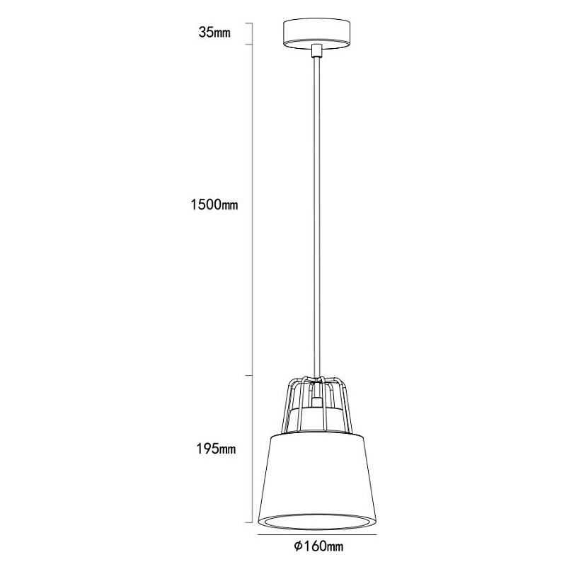 Lampa betonowa wisząca Tiaki | Szara Lumatix - 16cm