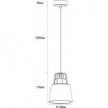Lampa betonowa wisząca Tiaki | Szara Lumatix - 16cm
