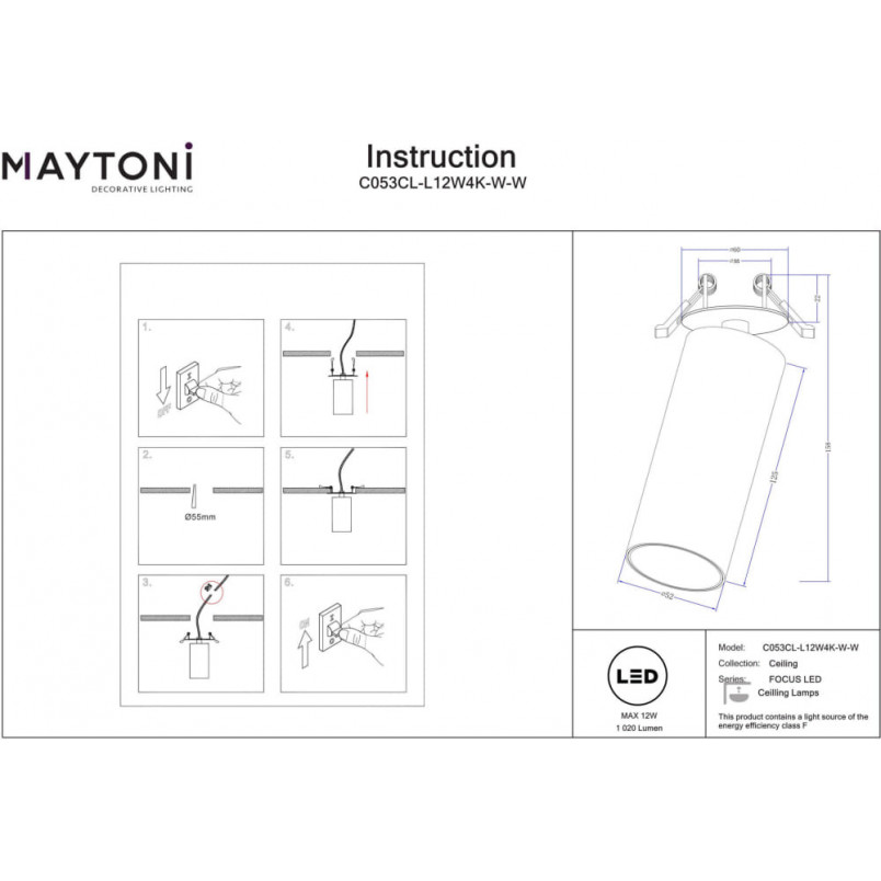 Reflektor Focus LED Maytoni - Oświetlenie sufitowe