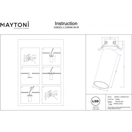 Reflektor Focus LED Maytoni - Oświetlenie sufitowe