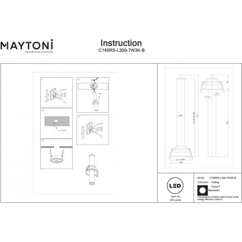 Reflektor Focus T LED Maytoni - Nowoczesny Design | Sklep z Lampami