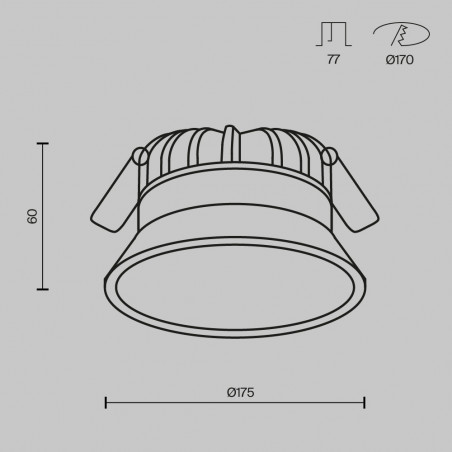 Lampa podtynkowa LED Maytoni Okno - Biała, IP44, 17.5cm