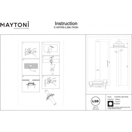 Reflektor Focus T II LED Mosiądz | Maytoni - Oświetlenie