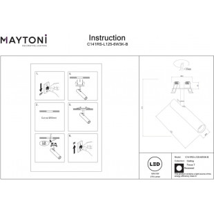 Reflektor sufitowy Focus T LED czarny Maytoni | Sklep z lampami