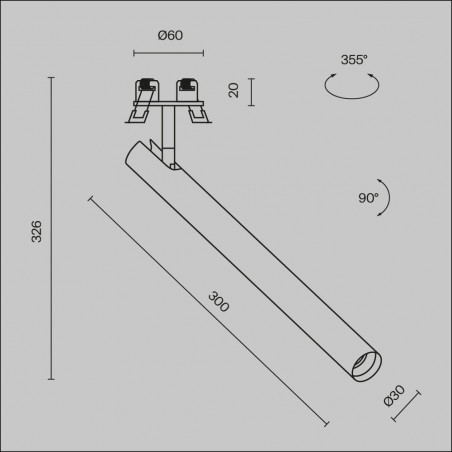 Reflektor sufitowy Focus T LED czarny Maytoni - EAN: 5907372415236