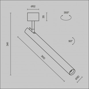 Reflektor sufitowy Focus T LED czarny Maytoni | 3000K