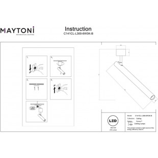 Reflektor sufitowy Focus T LED czarny Maytoni | 3000K
