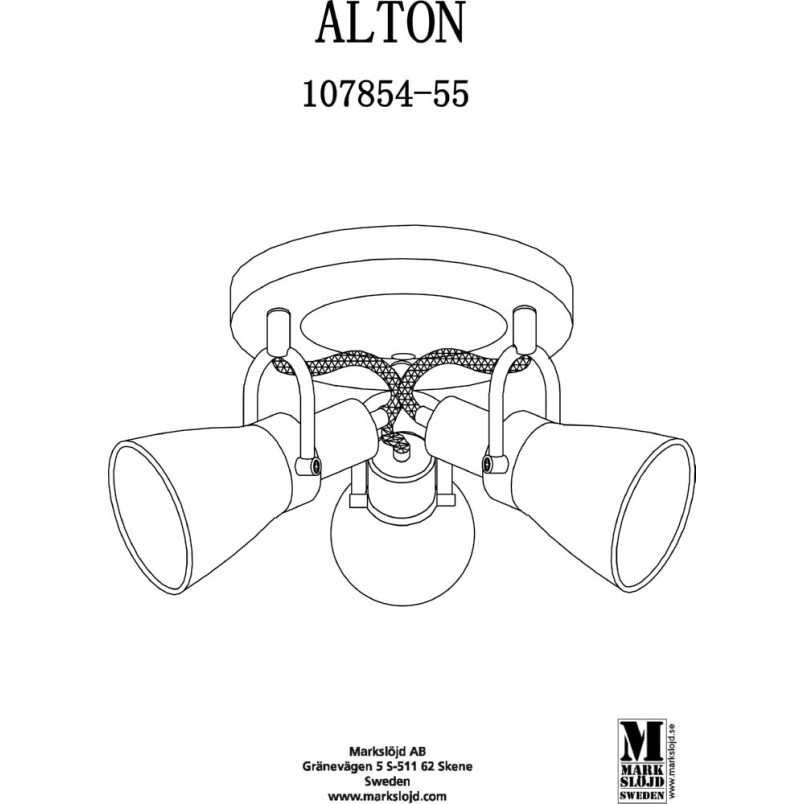 Plafon Retro Alton Czarny | Markslojd - Oświetlenie Loftowe