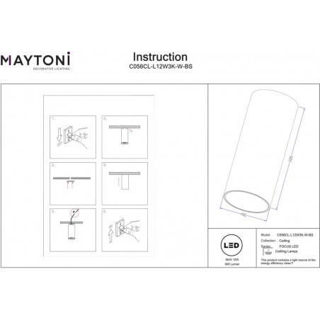 Lampa Spot LED Mosiężna Maytoni Focus - Oświetlenie
