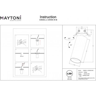 Reflektor Focus LED Maytoni | 3000K, Czarny | Sklep z Lampami